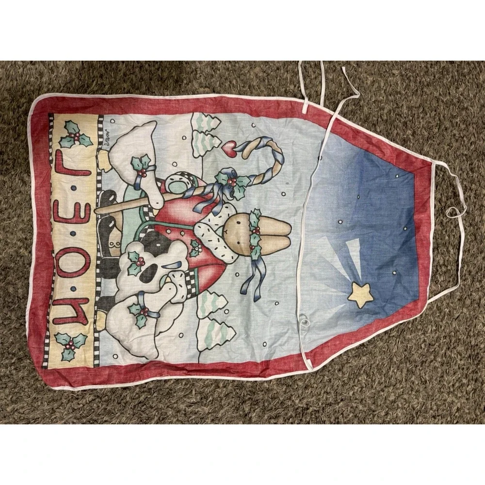 Daisy Kingdom Christmas‎ Bunny Noel Children's Apron Vintage VTG Nina Goose Star